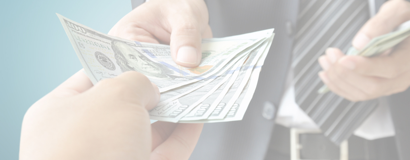 A person holding money in their hand.
